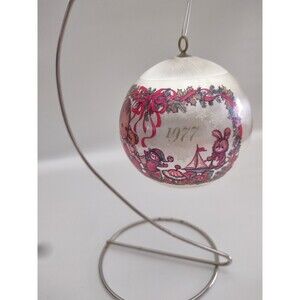 Hallmark Unbreakable: 1977 "Baby's First Christmas" Satin Ornament, No Outer Box
